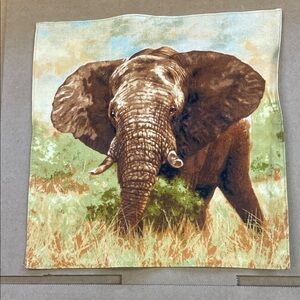 Brown Elephant Print Pocket Square